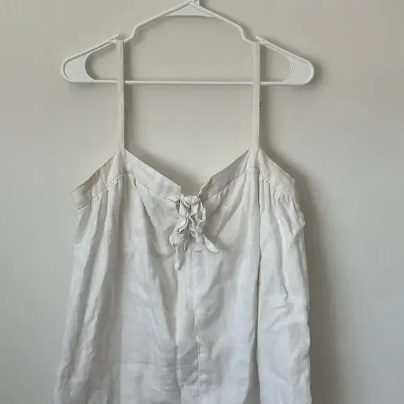 Reformation Winifred White Linen Mini Dress with Bow Detail Size: 10 - Picture 6 of 10